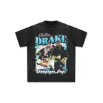 高品質嘻哈公鴨DRAKE印花美式短袖水洗 T恤水洗重磅純棉小領口VINTAGE長袖男T 0S1L