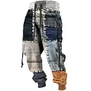 Color Block Casual Men's 3D Print Sweatpants Joggers Pants Trousers Outdoor Street Casual Daily Polyester Yellow Pink Blue S M L Mid Waist Elasticity Pants