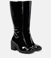 [Burberry] Burberry Stride patent leather knee-high boots AU 10 black