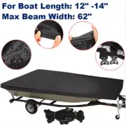 12-14 FT For Jon Boat Cover Waterproof 210D Heavy Duty Sun Protection Boat Cover