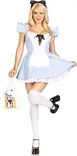 Leg Avenue Women’s Storybook Alice Costume with Headband, XS, Blue, 3 PC