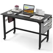 Giantex 120cm Home Office Desk Writing Study Desk Mobile Computer Desk Black