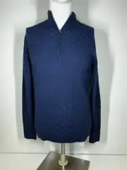 NWT Robert Graham ROWLEY Navy Long Sleeve XS 1/4 Zip Mens Shirt MSRP $248 Fall