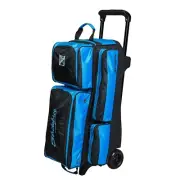 KR Strikeforce Konvoy Black/Caribbean Blue 3 Ball Roller Bowling Bag