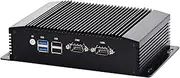 Fanless Industrial Computer, IPC, Mini PC, Windows 11 Pro or Linux Ubuntu, Intel N100, HUNSN IM12, AC WiFi, BT, 4 x USB, 2 x COM, 2 x LAN, DP, 2 x HDMI, 16G RAM 512G SSD