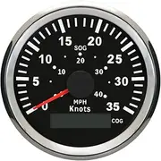 ELING GPS Speedometer 0-35Knots 0-40MPH Speed Gauge for Boat Yacht Vessels with Backlight 3-3/8 inches (85mm) 12V/24V