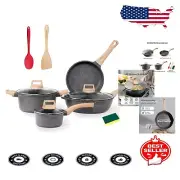 10-Piece Non-Stick Cookware Set - PFOA Free Induction Compatible Essentials
