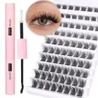 DIY Lash Extension Kit 80 Pcs Cluster Lashes Natural Wispy by Ruairie