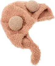[GLSTOY] Hat with Bear Ears Soft Earmuff Beanie Cozy Winter Cap for Boys and Stylish and Comfortable Design for Autumn and Winter Light Brown