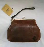 PATRICIA NASH DISTRESSED LEATHER FRAMED SAVENA PURSE WRISTLET