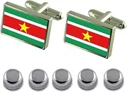 [Select Gifts] Shirt Dress Studs Suriname Flag Cufflinks