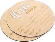 JOINPAYA 2 Pcs Wooden Birth Sign Newborns Welcome Newborn Sign Name Sign Oh Night Light Newborn Picture Props Birth Announcement Sign Decor Decals Markers Home World Event for Hello Is
