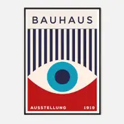 Galrie Bauhaus Ausstellung Exhibition 1919 - Iconic Modernist Art Print for Home Decor, Black Frame, A0 84 x 119cm (33 x 47inch)