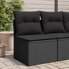 Garden Chair Black Cushions PE Rattan Outdoor Modular Storage 55x62x69 5984