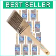 12-Pack 3” Angle Paint Brushes - Synthetic Bristles for Precision Finish