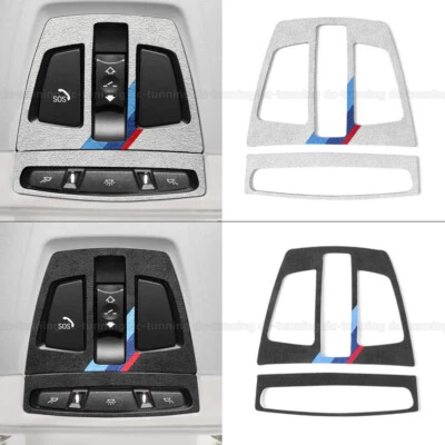Alcantara Front Reading Light Lamp Cover Trim Fit For BMW X1 X5 X6 F20 F30 F32