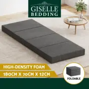 Giselle Bedding Foldable Mattress Folding Foam Mattresses Floor Bed Single Grey