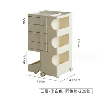 【SongSH】（三層）收納旋轉櫃子儲物櫃置物櫃檯帶輪推車櫃床頭櫃(收納櫃/旋轉櫃/抽屜櫃)