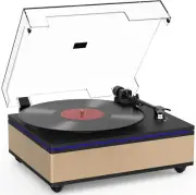 Vinyl Record Player with Built-In Stereo Speakers Bluetooth Belt-Drive Turnta...