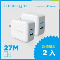 在飛比找PChome24h購物優惠-【2入組】Innergie 27M 27瓦 雙孔USB-C極