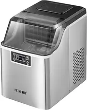 Maxkon 20kg/24hrs Countertop Ice Maker Machine Clear Cube Making,3.2L Water Tank Ice Making Machine, 2 Water Filling Ways, Stainless Steel Ice Machine for Home Office Bar Party Home Commercial