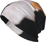 [ZaKhs] ovely Pet Dog Beagle Print Beanie Hat Winter Warm Knit Hat Soft Skull Cap for Women Men Black, Black, One Size