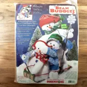 Dimensions "Sledding Trio" Bean Buddies 2000 Craft Kit 62176 Snow Man Snow Kids