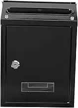 HOMSFOU Vintage Metal Mailbox Wall Mount Lockable Letter Box for Outdoor Use Durable Construction Space Saving Design for Home and Garden