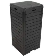 39-Gallon Outdoor Trash Can with Lid and Drip Tray - Black by Sunnydaze