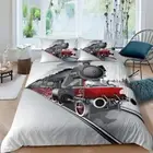 Comforter Cover Set Rustic Old Train Duvet Cover Single Size Cartoon Vehicle