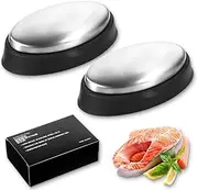 Pack of 2 Stainless Steel Soap with Storage Tray, Stainless Steel Soap, Metal Soap, Soap Mill, Solid Soap, Kitchen Soap, Stainless Steel Cleaner, Kitchen Anti-Odour Soap, Odour Neutraliser (8.8
