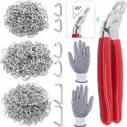 Glarks 362Pcs Hog Ring Pliers with Hog Rings Kit, 360Pcs 1/2'' 3/4'' 3/8'' Steel