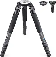 [INNOREL] RT90C Professional Carbon Fibre Tripod, Heavy Duty Stand with 75mm Bowl Adapter, Height 160 cm, 40mm Tube for DSLR Cameras Compatible with Ball Head & Hydraulic Head Load 40kg