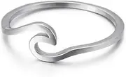 [Generic] Stainless Steel Ocean Sea Wave Vacation Holiday Promise Ring
