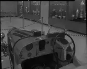 The Cockpit of a Bugatti Racecar on Display MOTOR RACING OLD PHOTO