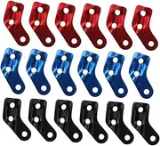 GALPADA Camping Tarp Tent Accessories 18pcs 3-Hole Aluminum Alloy Tent Wind Rope Buckles Elastic Cord Random Color
