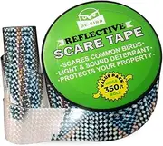De-Bird Scare Tape - Reflective Tape Outdoor to Keep Away Woodpecker, Pigeon, Grackles, and More. Stops Damage, Roosting, and Mess (125ft Roll)