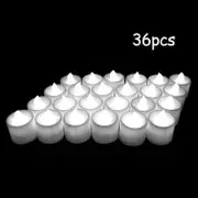 12/24/36/48 Pieces Plastic Candle Yellow Light Power Led Flameless Electronic Tea Lights Lamp For Outdoor 36pcs white