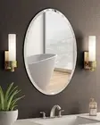 Oval Beveled Polished Frameless Wall Mirror for Bathroom, Vanity, Bedroom (20" W