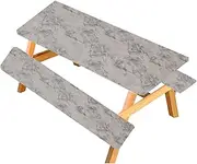 Outdoor Picnic Table Cover | Picnic Table and Bench Covers - Oil Proof Camping Tablecloth for Picnic Table, Camping Tablecloth with Picnic Bench Covers Foccar
