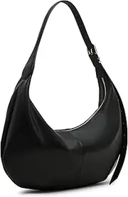 [Steve Madden] Olga Faux Leather Hobo, Black, Black, One Size