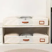 2 Pack Underbed Storage Box, Under Bed Clothes Organizer Foldable Storage Bag,