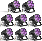Rechargeable 60W Led Par Light Rgbwa+uv, 5500Mah Battery-Powered Dmx512 Stage Lighting with Remote & Sound Active for Weddings, Parties, Dj, Concerts, Events 8pcs