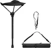Portable Folding Stool - Aluminum Alloy Retractable Hiking Chair | Heavy Duty Leg Stool Seat for Camping | Large Load Capacity Folding Stick Chair