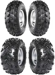 YC Yier 2pcs Front 19x7.00-8 19x7-8 Tires with Rims 4 Bolt 8 inch Go Kart Wheels w/Rear 18x9.5-8 18x9.50-8 for ATV Quad Buggy Golf Cart Lawn Mower Garden Tractor Turf Tires Mini Bike
