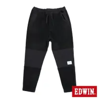 在飛比找momo購物網優惠-【EDWIN】男裝 拼接刷毛休閒褲(黑色)