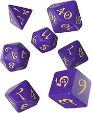 Q Workshop Classic RPG Dice 7-Pieces Set, Purple and Yellow