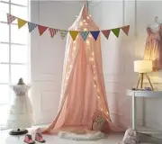 Luxury Lace Mosquito Net Bed Canopy Princess Tent Cotton Soft Pink or White