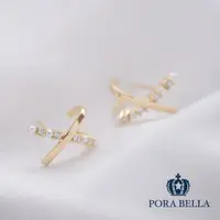 在飛比找蝦皮商城優惠-<Porabella>925銀針超迷你珍珠交叉X型耳環 X 