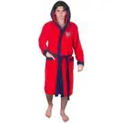 Arsenal FC Mens Dressing Gown Robe Hooded Fleece OFFICIAL Football Gift Red Large